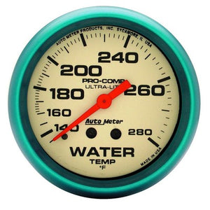 AutoMeter 2-5/8" Ultra-Nite Water Temp Gauge 140-280 Degrees