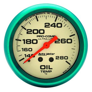 AutoMeter 2-5/8" Ultra-Nite Oil Temp Gauge 140-280 Degrees