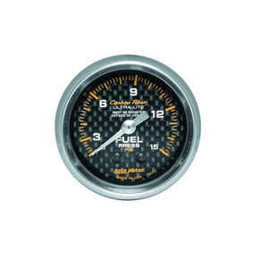 AutoMeter Carbon Fiber 2-1/16" Fuel Pressure Gauge 0-15 psi