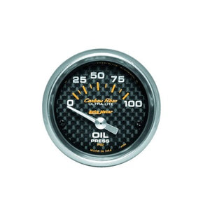 AutoMeter Carbon Fiber 2-1/16" Oil Pressure Gauge 0-100 psi