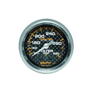 AutoMeter Carbon Fiber 2-1/16" Water Temp Gauge 140-280 degrees