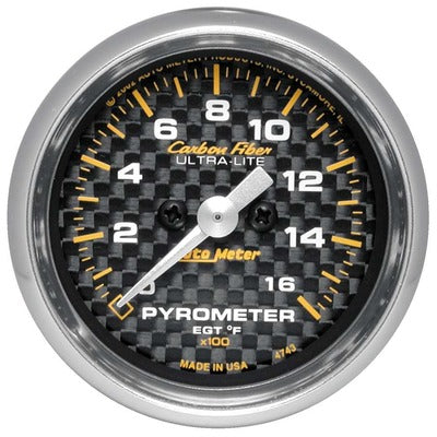 AutoMeter 2-1/16in Carbon Fiber 1600 Degree Pyrometer