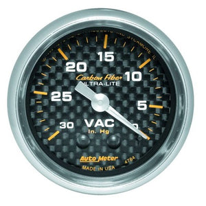 AutoMeter Carbon Fiber 2-1/16" Vacuum Gauge