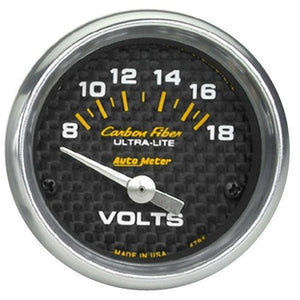 AutoMeter Carbon Fiber 2-1/16" Voltmeter 8-18V