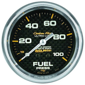 AutoMeter Carbon Fiber 2-5/8" Fuel Pressure Gauge 0-15 psi