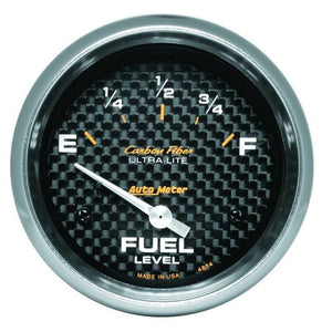 AutoMeter Carbon Fiber 2-5/8" Fuel Level Gauge 0-90 ohms