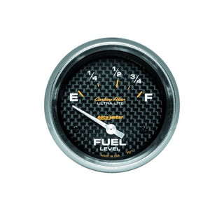 AutoMeter 2-5/8" Carbon Fiber Fuel Level Gauge 73/10 ohms