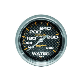 AutoMeter Carbon Fiber 2-5/8" Water Temp Gauge 140-280 degrees