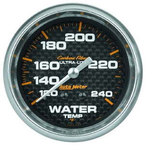 AutoMeter 2-5/8" Carbon Fiber Water Temp Gauge 120-240 Degrees