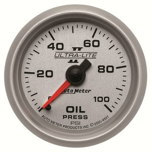 AutoMeter 2-1/16in Ultra-Lite II Oil Pressure Gauge 0-100 psi