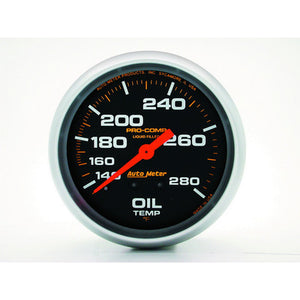 AutoMeter 140-280 Oil Temp Gauge with 12ft Capillary Tube