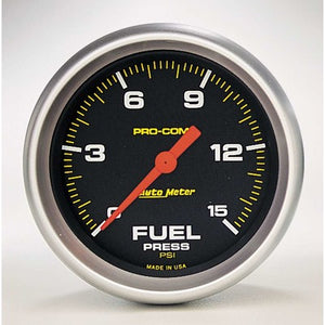 AutoMeter Pro-Comp 2 5/8" Fuel Pressure Gauge 0-15 psi