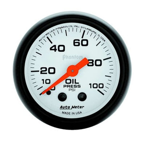 AutoMeter Phantom 2-1/16" Oil Pressure Gauge 0-100 psi