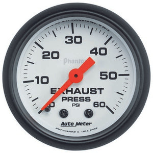 AutoMeter Exhaust Pressure Gauge Phantom Series 0-60 psi 