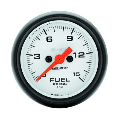 AutoMeter Phantom 2-1/16" Fuel Pressure Gauge 0-15 psi