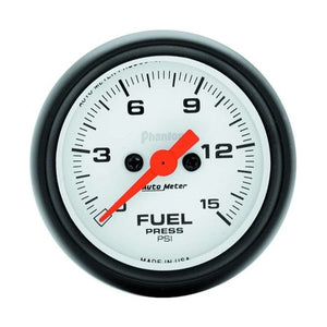 AutoMeter Phantom 2-1/16" Fuel Pressure Gauge 0-15 psi