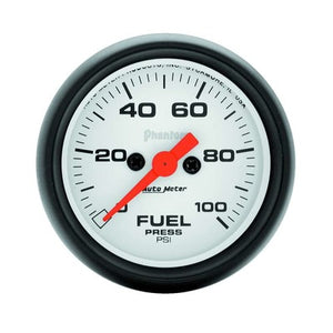 AutoMeter Phantom 2-1/16" Fuel Pressure Gauge 0-100 psi