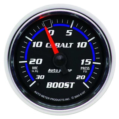 AutoMeter 2-1/16in Cobalt Boost/Vac Gauge 30in HG/20 psi