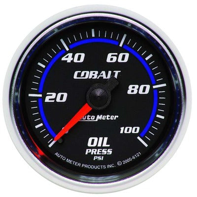 AutoMeter 2-1/16in Cobalt Oil Pressure Gauge 0-100 psi