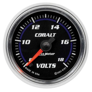 AutoMeter 2-1/16in Cobalt Voltmeter Gauge 8-18 Volts