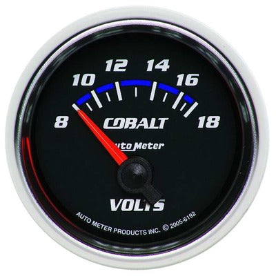 AutoMeter 2-1/16in Cobalt Voltmeter Gauge 8-18 Volts