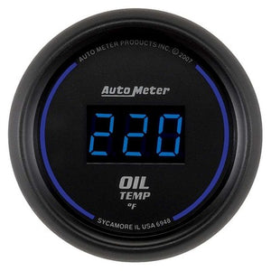 AutoMeter 2-1/16in Cobalt Oil Temp Gauge Digital 340 Degrees