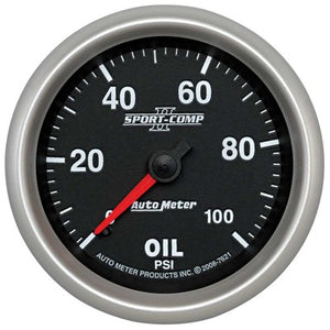 AutoMeter 2-5/8" Sport-Comp II Oil Pressure Gauge 0-100 psi