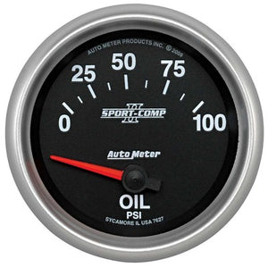 AutoMeter 2-5/8" Sport-Comp II Oil Press Gauge 100 psi - Electric