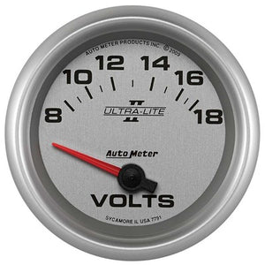 AutoMeter 2-5/8" Ultra-Lite II Voltmeter Gauge 8-18V