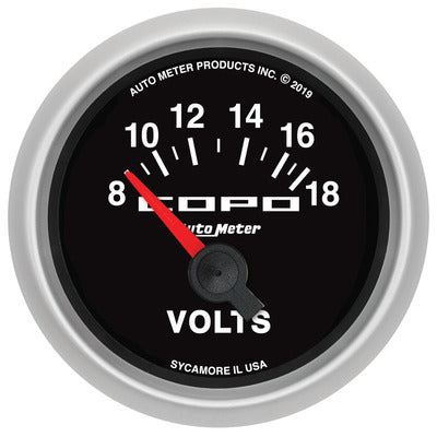 AutoMeter 2-1/16 COPO Voltmeter Gauge 8-18 Volts