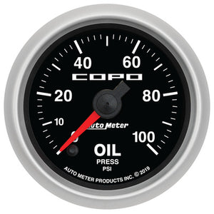 AutoMeter 2-1/16 COPO Oil Pressure Gauge 0-100 psi