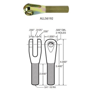 Allstar 3/4 RH Steel Clevis