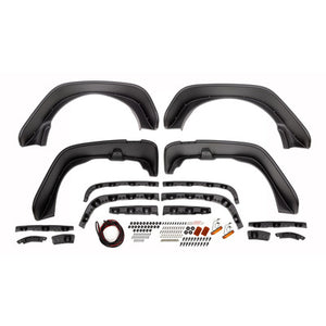 Bushwacker Fender Flares Flat Style 4 Pc for Jeep Wrangler JKU 2007-14