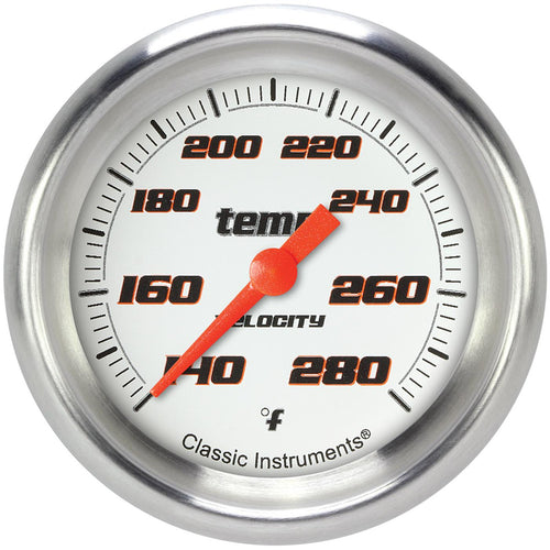 Classic Instruments Velocity White Temperature Gauge 2-5/8 Full Sweep VS326WAPF-04