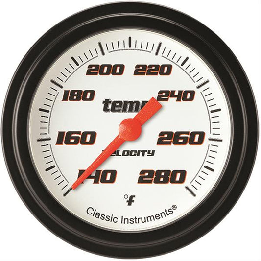 Classic Instruments Velocity White Temperature Gauge 2-5/8 Full Sweep VS326WBLF-04