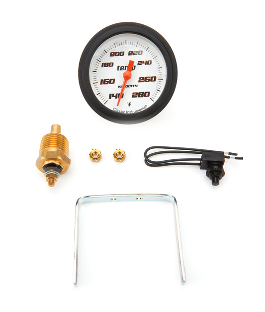 Classic Instruments Velocity White Temperature Gauge 2-5/8 Full Sweep VS326WBLF-08