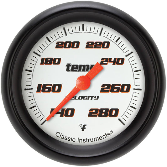 Classic Instruments Velocity White Temperature Gauge 2-5/8 Full Sweep VS326WBPF-04