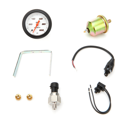 Classic Instruments Velocity White Oil Pressure 2-5/8 Full Sweep VS381WBLF