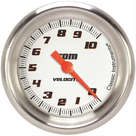 Classic Instruments Velocity White Tachometer 2-5/8 Full Sweep VS383WAPF