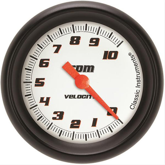 Classic Instruments Velocity White Tachometer 2-5/8 Full Sweep VS383WBPF