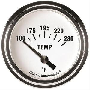 Classic Instruments White Hot Temperature Gauge 2-5/8 Short Sweep WH226SLF-08