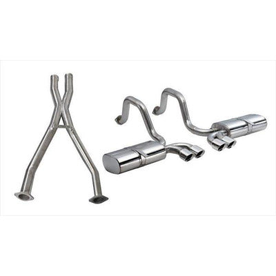 Corsa 2.5" Cat-Back Sport Dual Exhaust 14111CB w/Polished 3.5" Tips for 1997-04 Corvette / Z06 5.7L