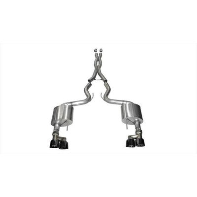 Corsa 3.0" Cat-Back Xtreme Dual Exhaust 14335BLK 4.0" Black Tips for 2015+ Mustang GT Fastback (No Valves) 5.0L V8