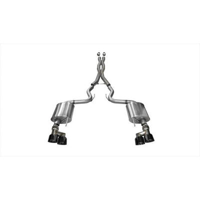 Corsa 3.0" Cat-Back Sport Dual Exhaust 14337BLK 4.0" Black Tips for 2015+ Mustang GT Fastback (No Valves) 5.0L V8