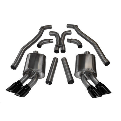 Corsa 3" Cat-Back Plus X-Pipe Sport Exhaust Dual Rear Exit 14971BLK 4.0" Black Tips for 2012-15 Camaro ZL1 6.2L V8