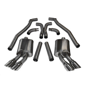 Corsa 3.0" Cat-Back Plus X-Pipe Sport Exhaust Dual Rear Exit 14971 4.0" Polished Tips for 2012-15 Camaro ZL1 6.2L V8