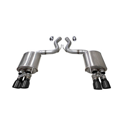 Corsa 3.0" Valved Axle-Back Sport Dual Exhaust 21002BLK Black 4.0" Tips for 2018+ Mustang GT Fastback Active Valves 5.0L V8