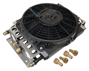 Derale Dual Circuit Oil Cooler w/Fan 8AN 8 & 8-Pass