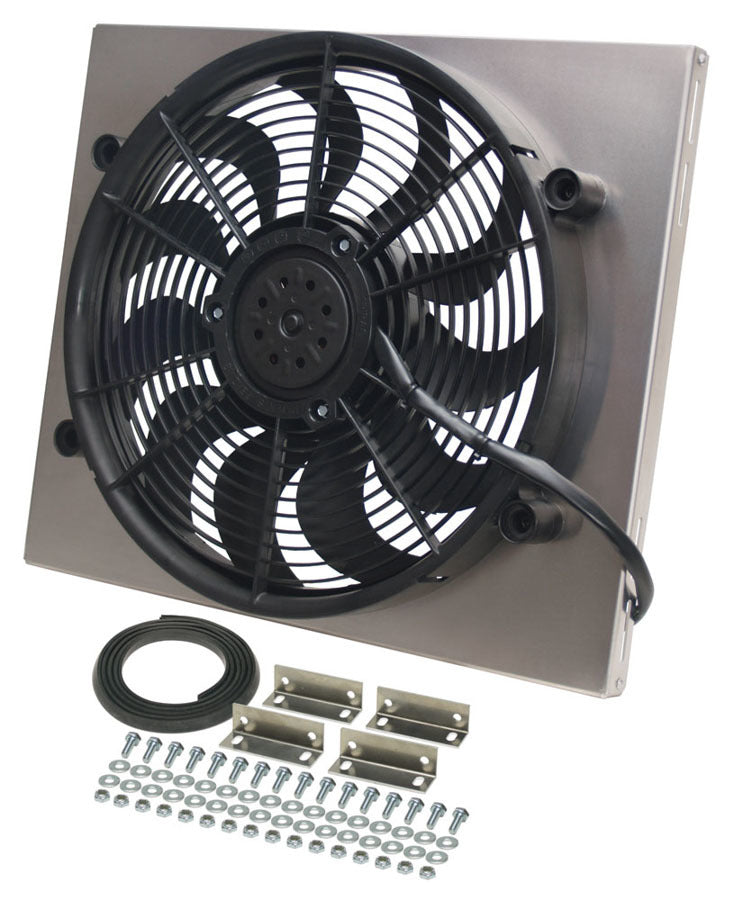 Derale RAD Fan w/Aluminum Shroud Assembly