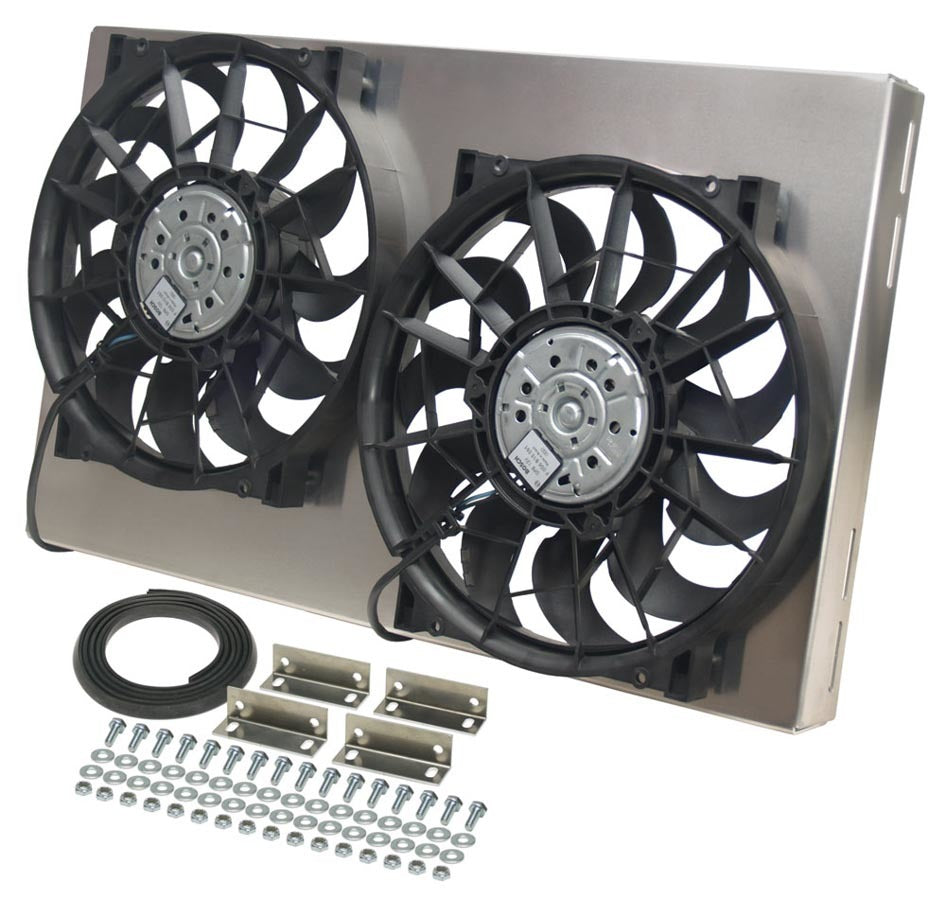 Derale Dual RAD Fan w/Aluminum Shroud Assembly